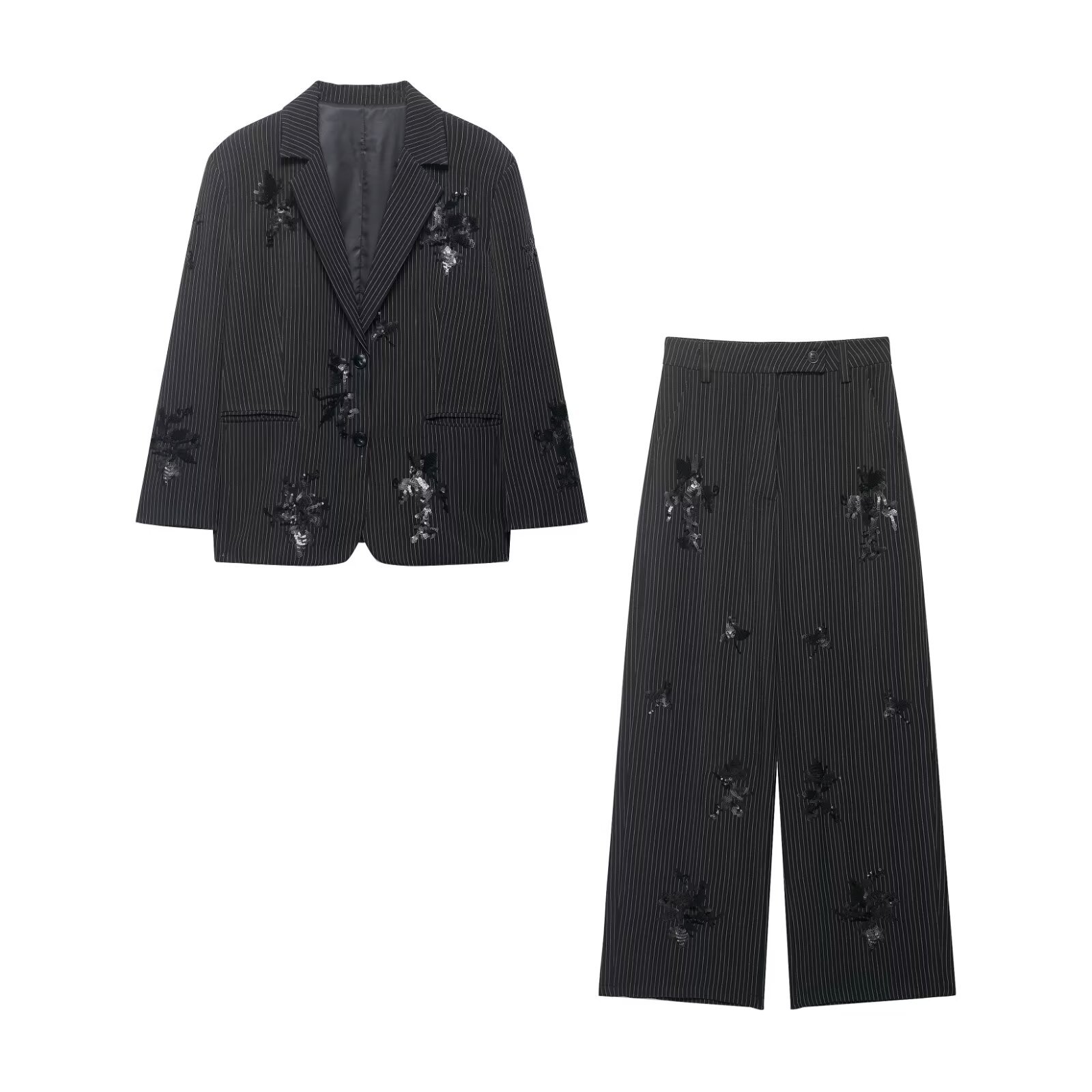 Embroidery Jacket - Pantaloni a vita alta da donna