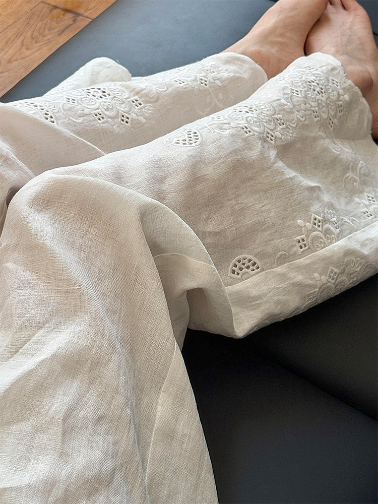 Embroidery Artist - Pantaloni a Gamba Larga da Donna