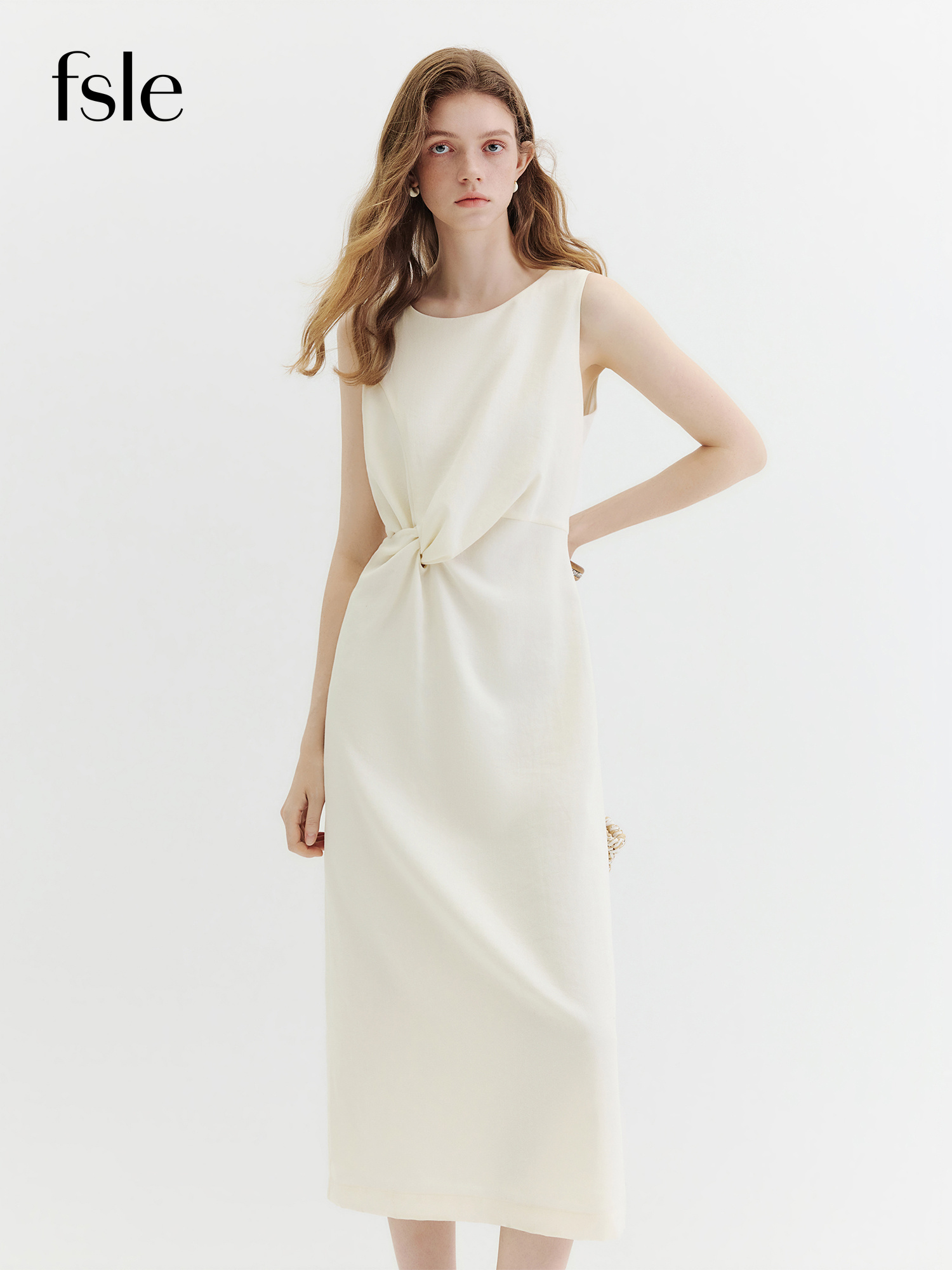Linen Fabric Natural - FSLE 2026 Abito Midi Estivo da