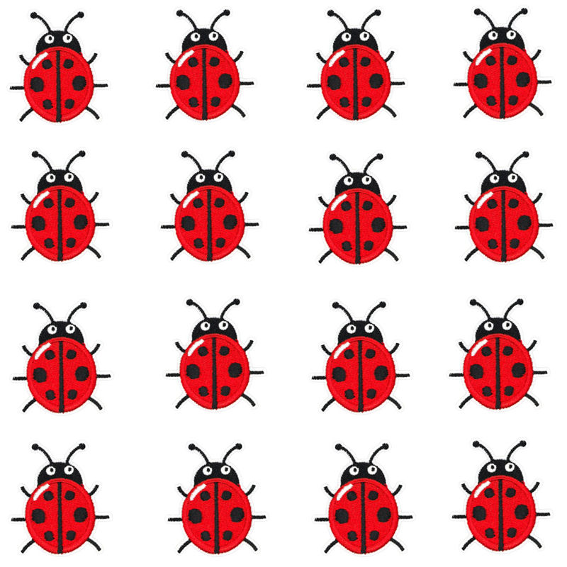 Embroidery Lady Bug - 16 pezzi/confezione, piccoli toppe a forma