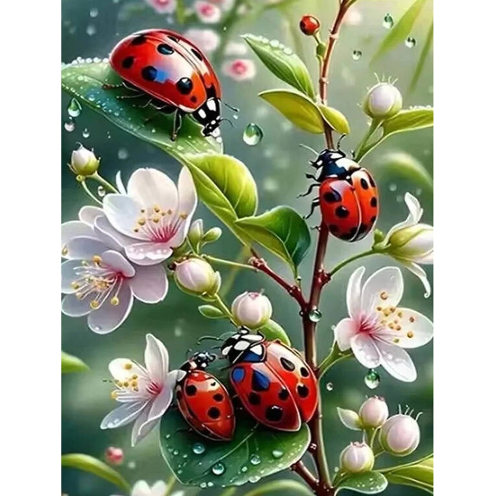 Embroidery Lady Bug - Senza cornice, Pittura Diamantata 5D, Mosaico