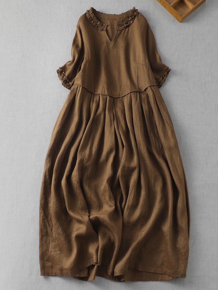 Linen Fabric Natural - Gonna midi da donna in lino