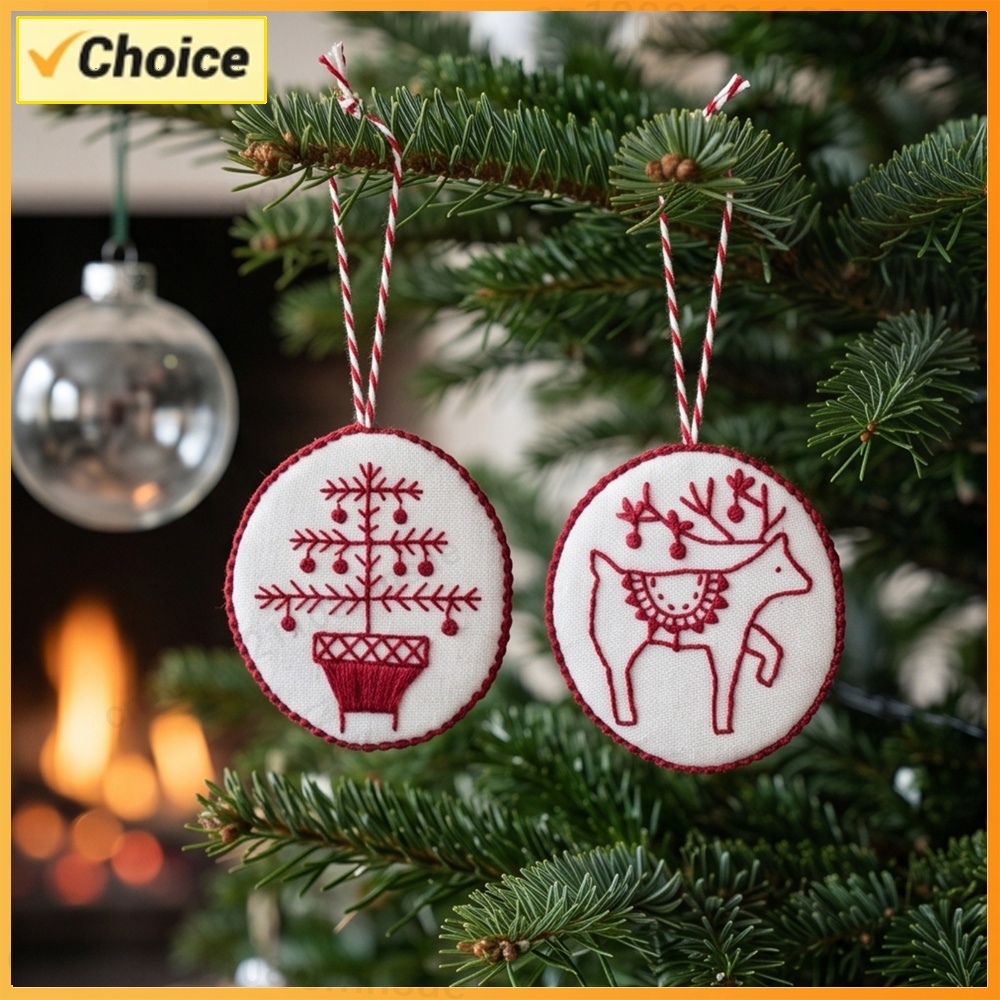 Embroidery Xmas Tree - Kit di Ricamo Natalizio con Set