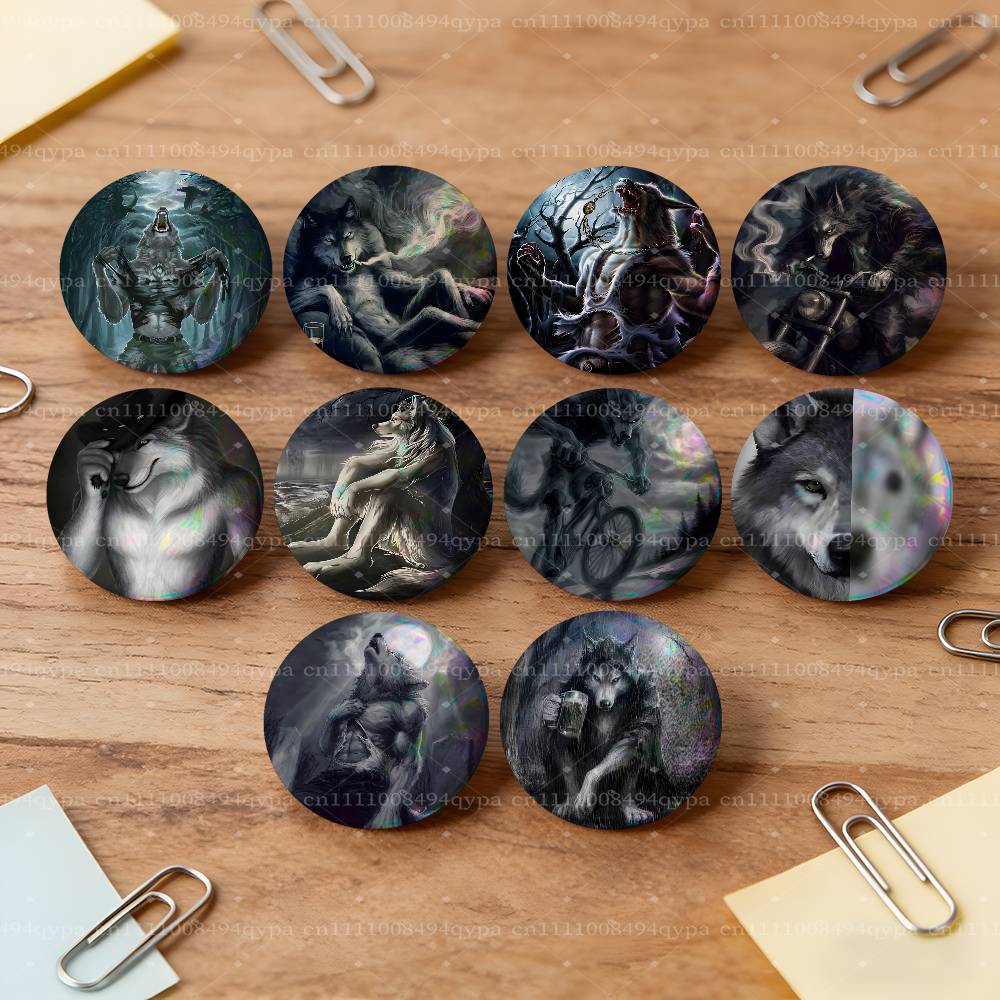 Embroidery Alpha - S-Sigma Wolf Alpha Button Pin Confezione