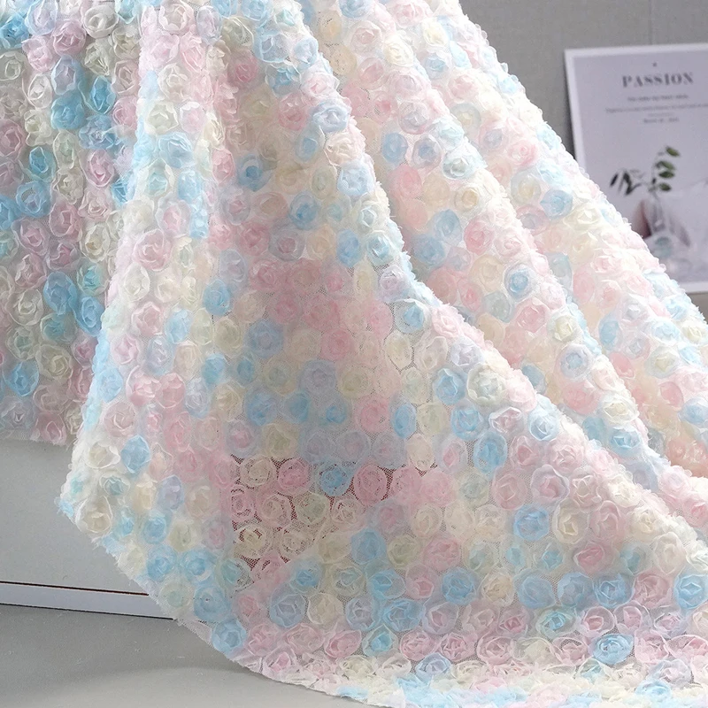 Embroidery Roses - Nastro in Tessuto Ricamato Floreale 3D