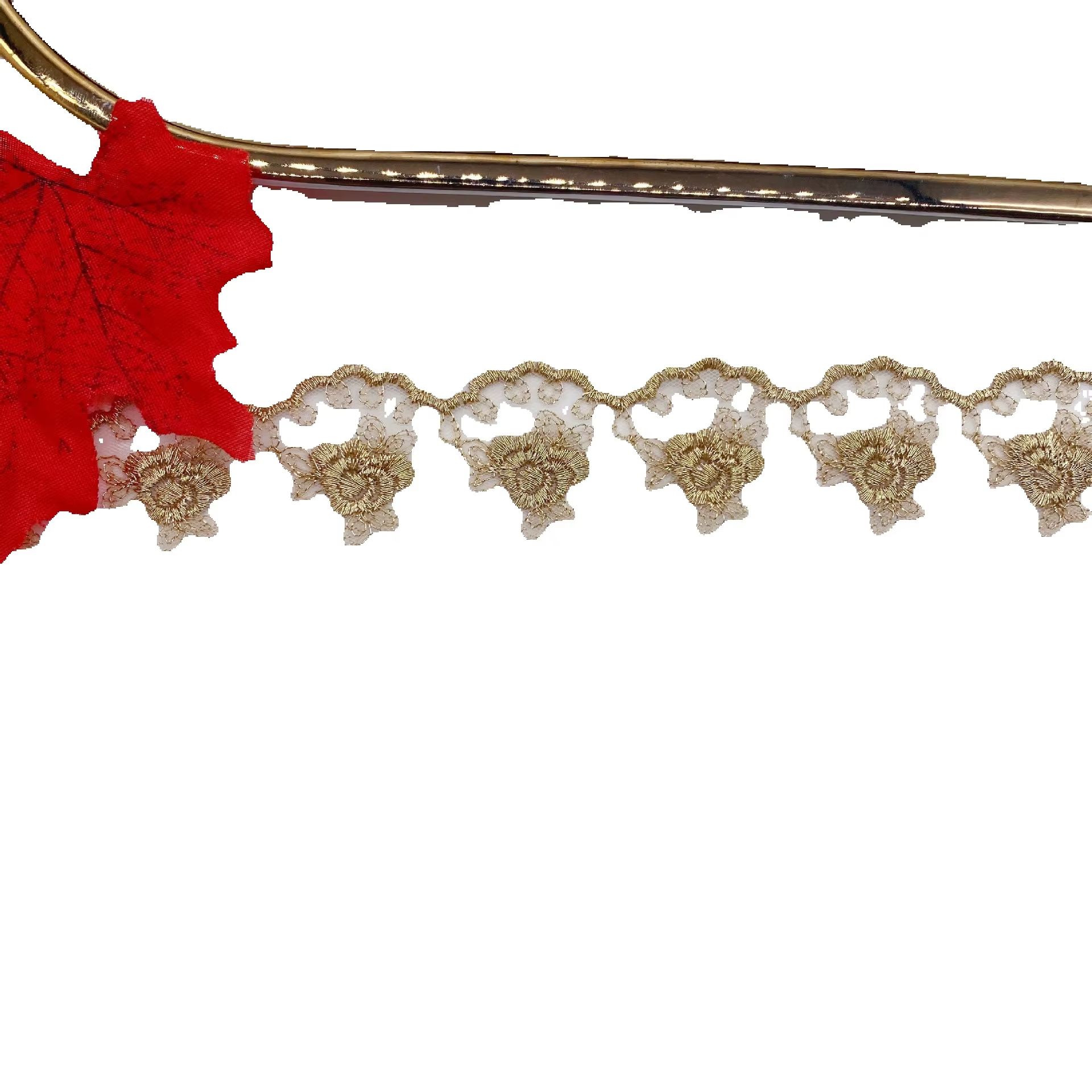 Embroidery Roses - Tessuto in pizzo a rete con