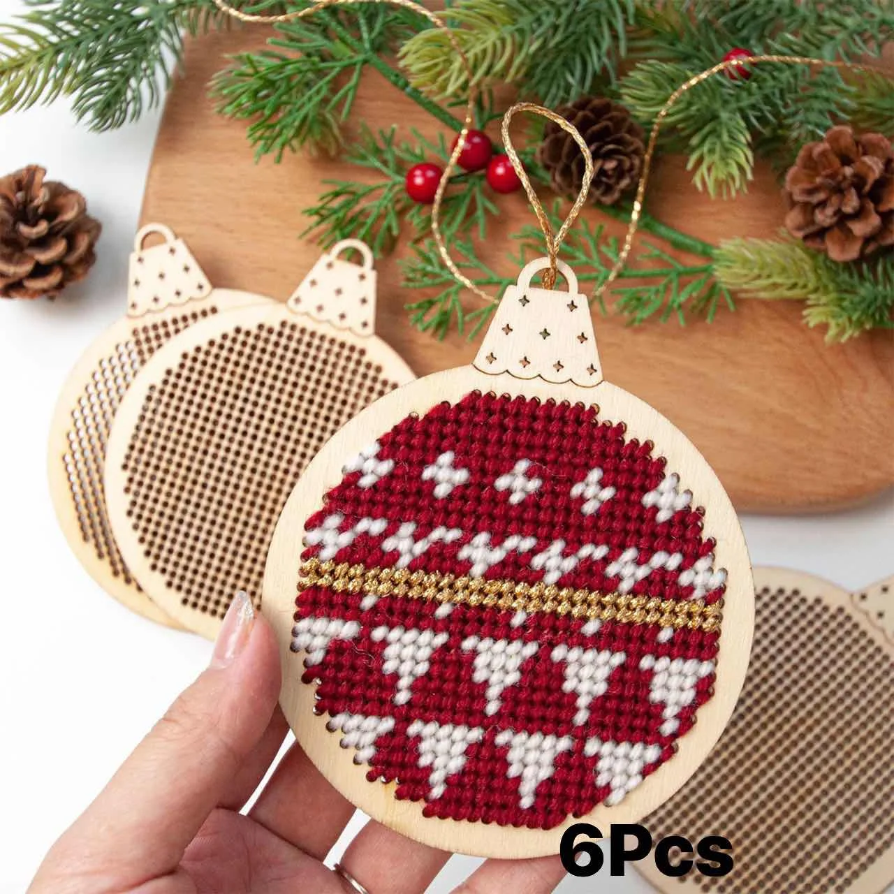 12 Pezzi di Pendenti in Legno  - Embroidery Xmas Tree recensione e prezzo