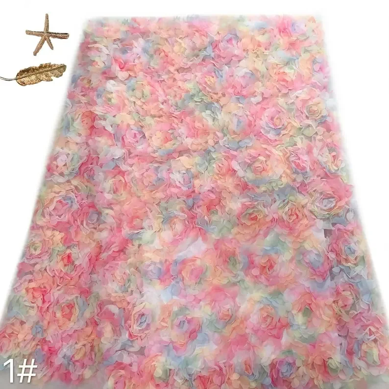 3d chiffon rosa fiore tessuto  - Embroidery Roses recensione e prezzo